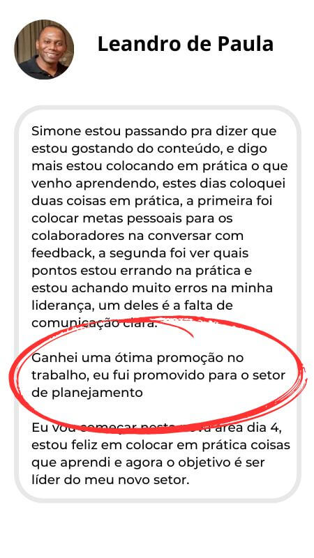 Leandro de Paula aluno do Método MP3 de liderança humanizada