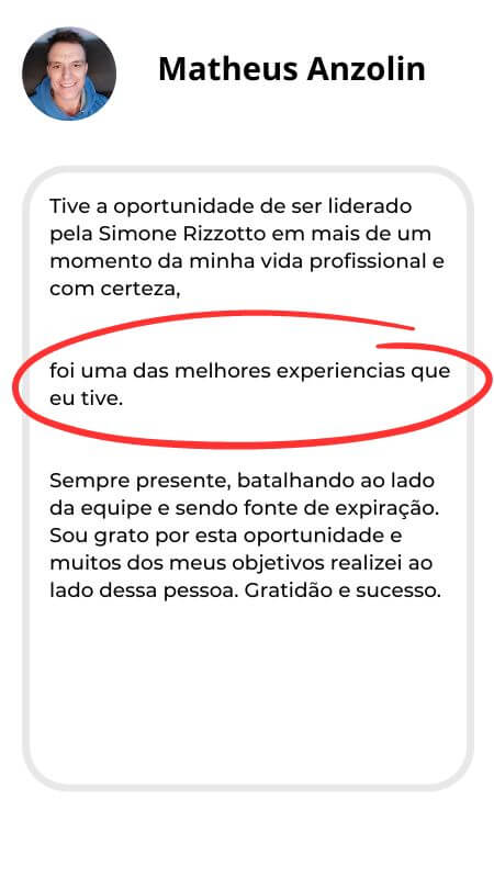 Matheus Anzolin aluno do método MP3 de liderança humanizada